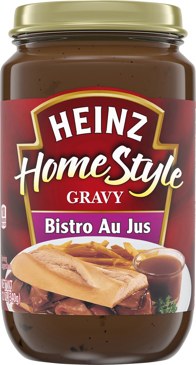 slide 1 of 9, Heinz HomeStyle Bistro Au Jus Gravy, 12 oz Jar, 12 oz
