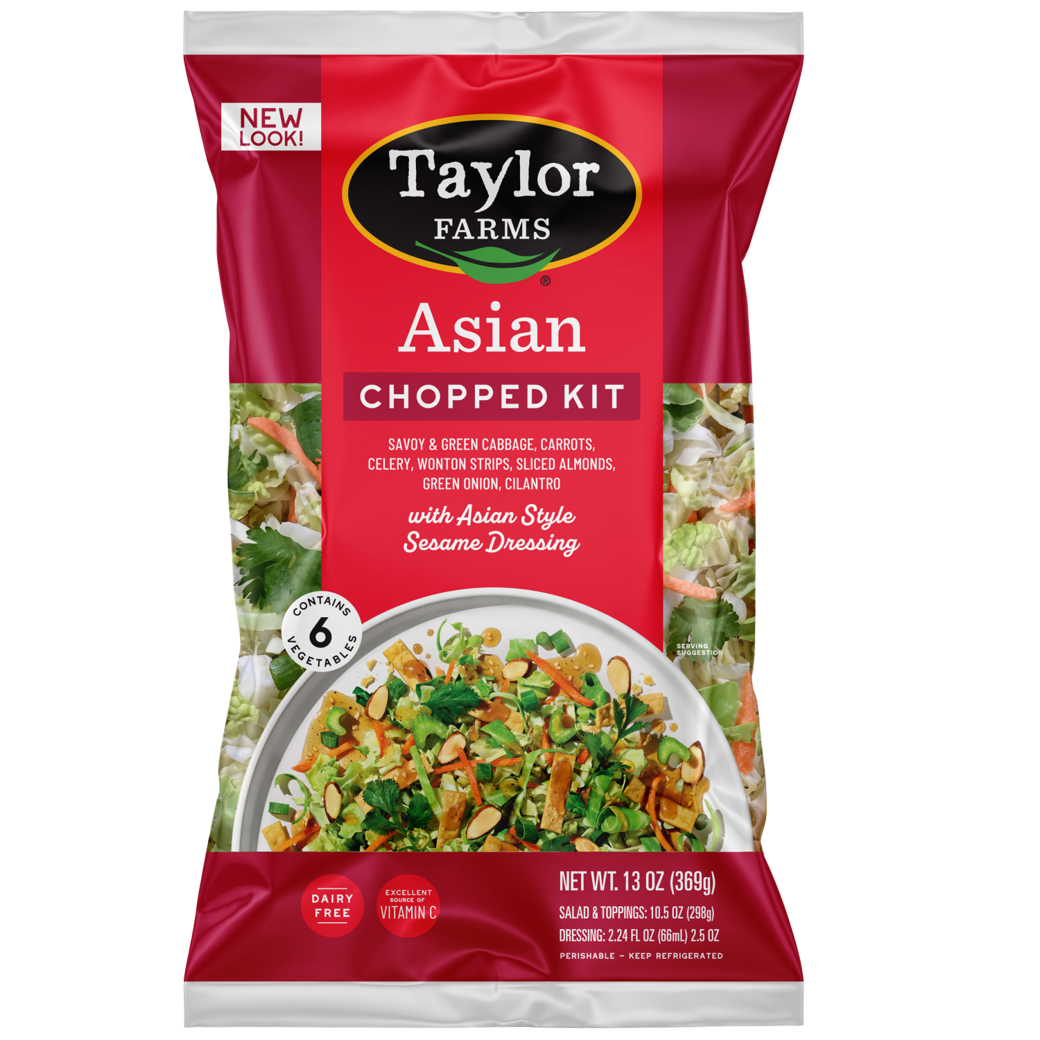 slide 1 of 4, Taylor Farms Asian Chopped Salad Kit, 13 oz