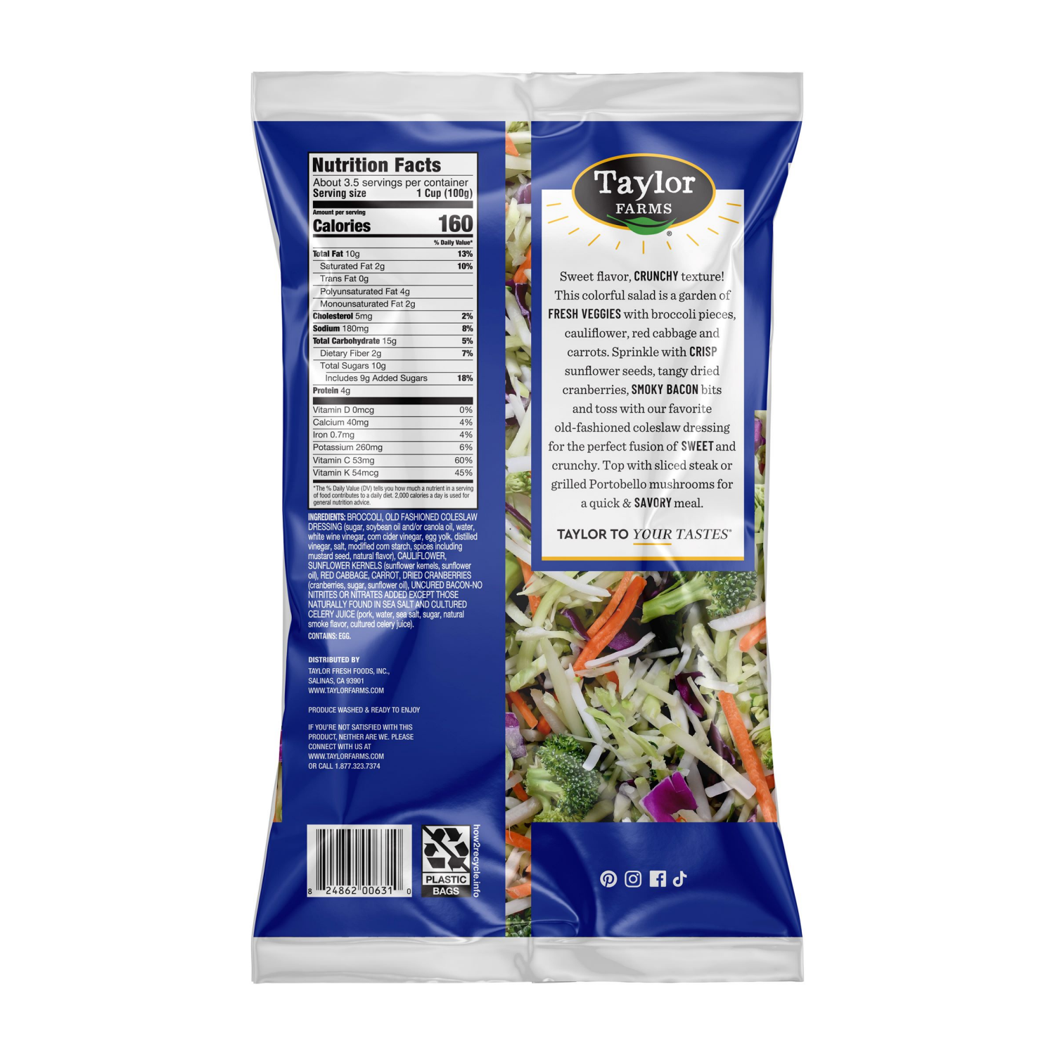 slide 2 of 8, Taylor Farms Broccoli Crunch Chopped Kit, 12.7 oz, 12.7 oz