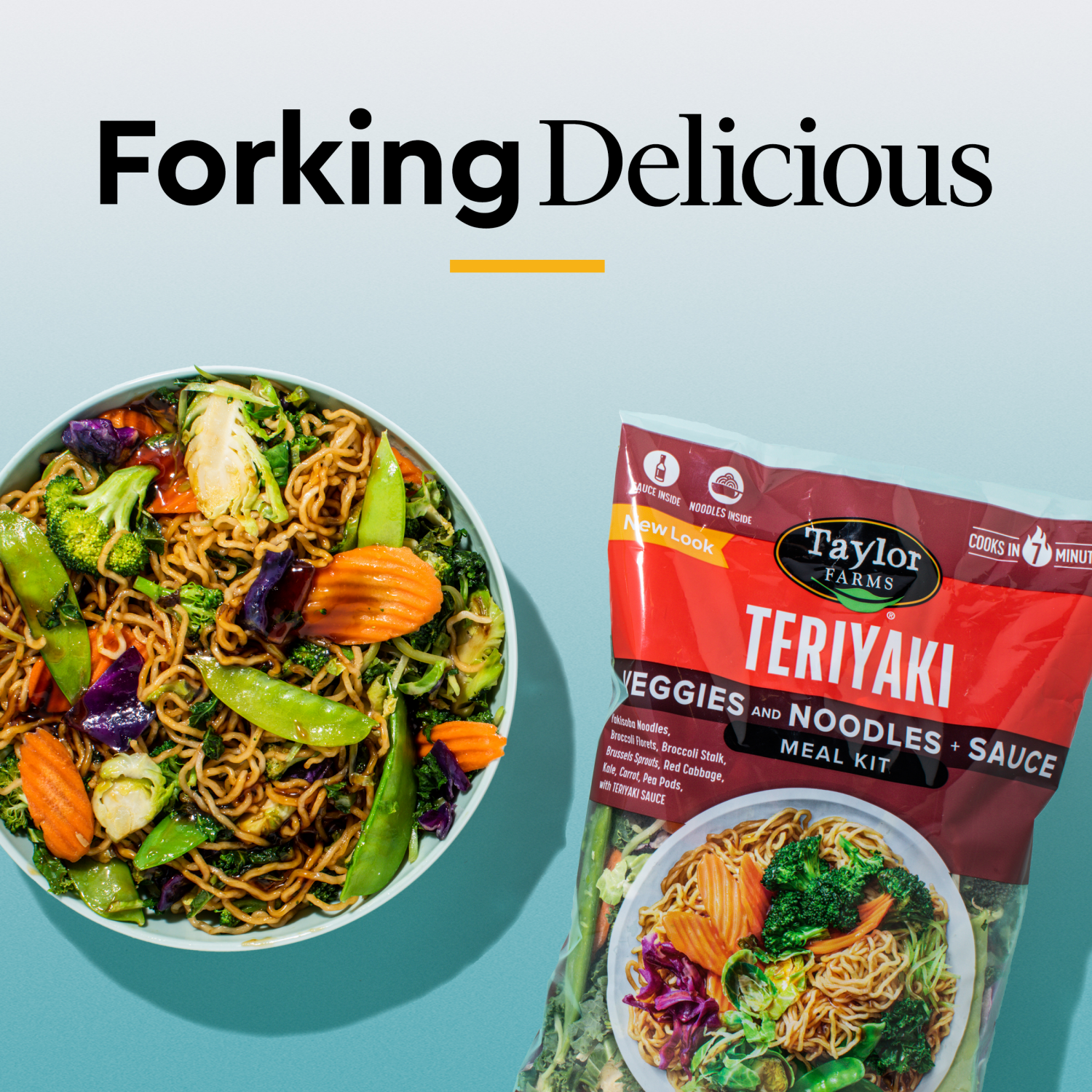 slide 3 of 5, Taylor Farms Teriyaki Stir Fry with Noodles Meal Kit, 1 ct