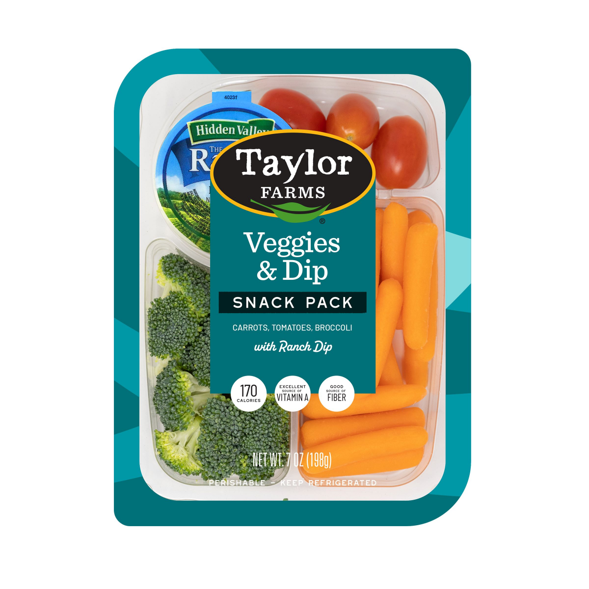 slide 1 of 9, Taylor Farms Veggies & Dip Snack Pack with Ranch Dressing, 7 oz, 7 oz