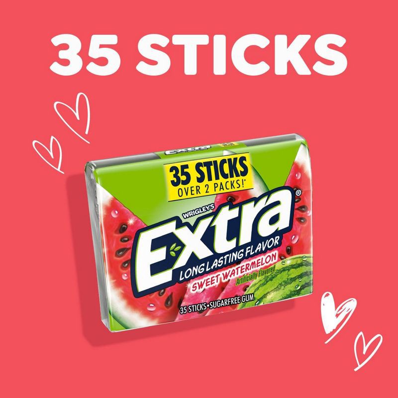 slide 3 of 11, Extra Sugar-Free Sweet Watermelon Chewing Gum Pack - 35ct, 35 ct