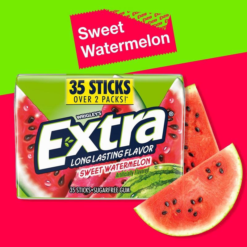 slide 3 of 11, Extra Sugar-Free Sweet Watermelon Chewing Gum Pack - 35ct, 35 ct