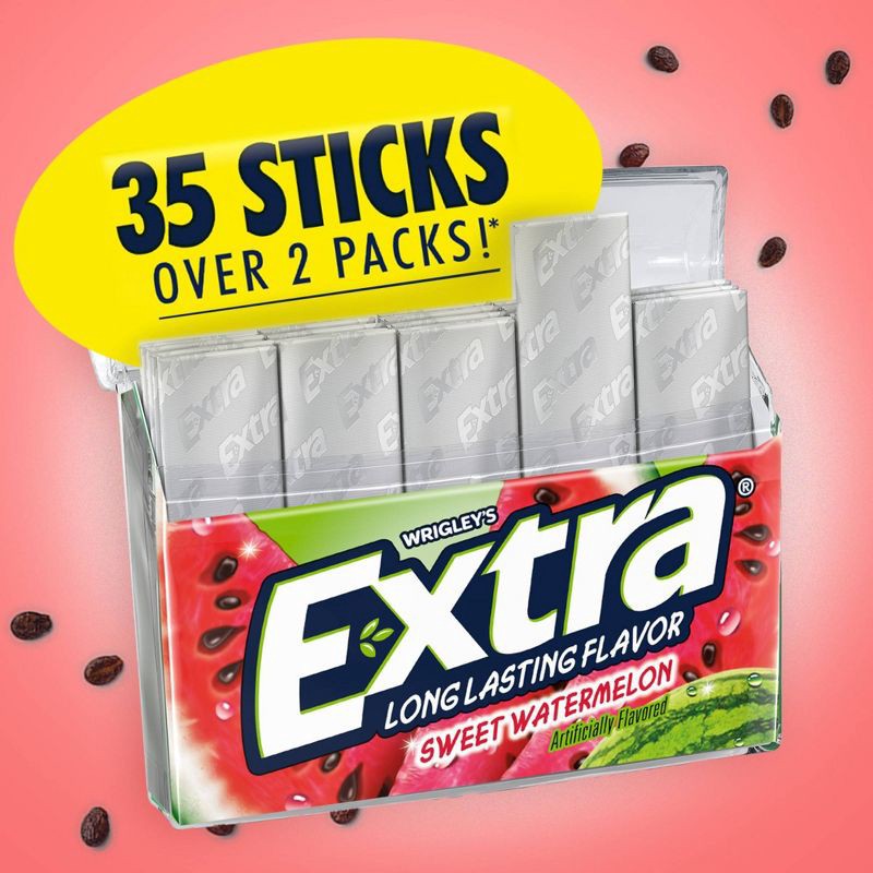 slide 5 of 9, Extra Sweet Watermelon Sugar Free Chewing Gum Pack - 35ct, 35 ct