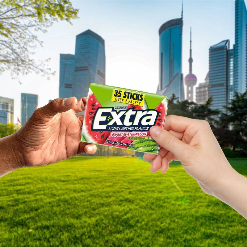 slide 5 of 11, Extra Sugar-Free Sweet Watermelon Chewing Gum Pack - 35ct, 35 ct