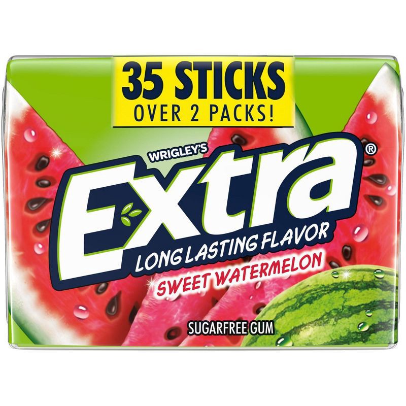 slide 1 of 9, Extra Sweet Watermelon Sugar Free Chewing Gum Pack - 35ct, 35 ct