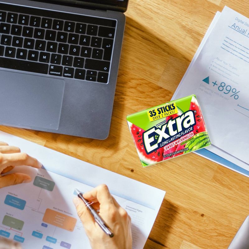 slide 7 of 11, Extra Sugar-Free Sweet Watermelon Chewing Gum Pack - 35ct, 35 ct