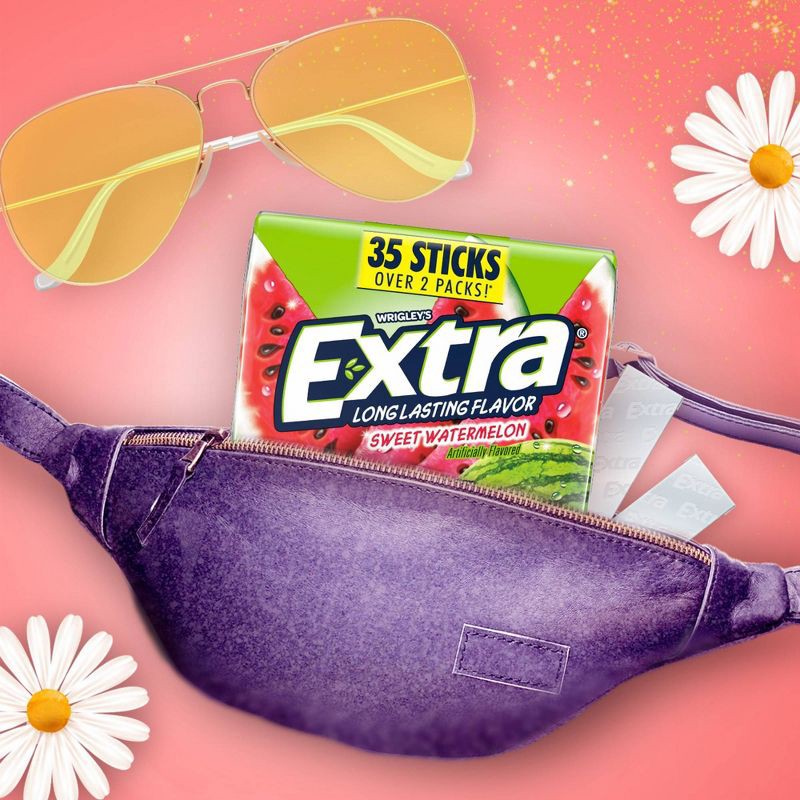 slide 7 of 9, Extra Sweet Watermelon Sugar Free Chewing Gum Pack - 35ct, 35 ct