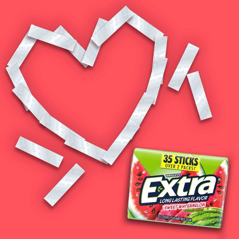 slide 7 of 11, Extra Sugar-Free Sweet Watermelon Chewing Gum Pack - 35ct, 35 ct
