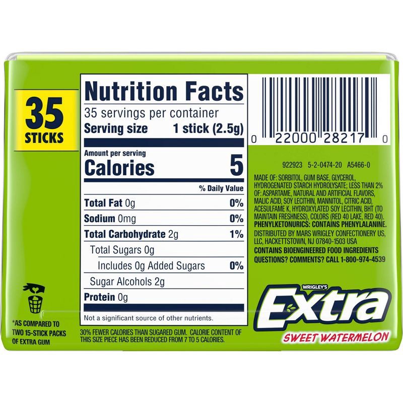 slide 9 of 9, Extra Sweet Watermelon Sugar Free Chewing Gum Pack - 35ct, 35 ct