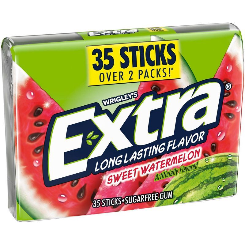 slide 11 of 11, Extra Sugar-Free Sweet Watermelon Chewing Gum Pack - 35ct, 35 ct