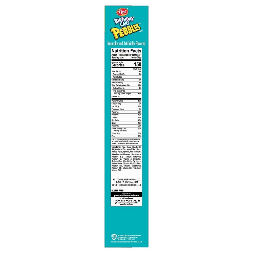 slide 11 of 12, Post Birthday Cake Pebbles Cereal, 19 oz