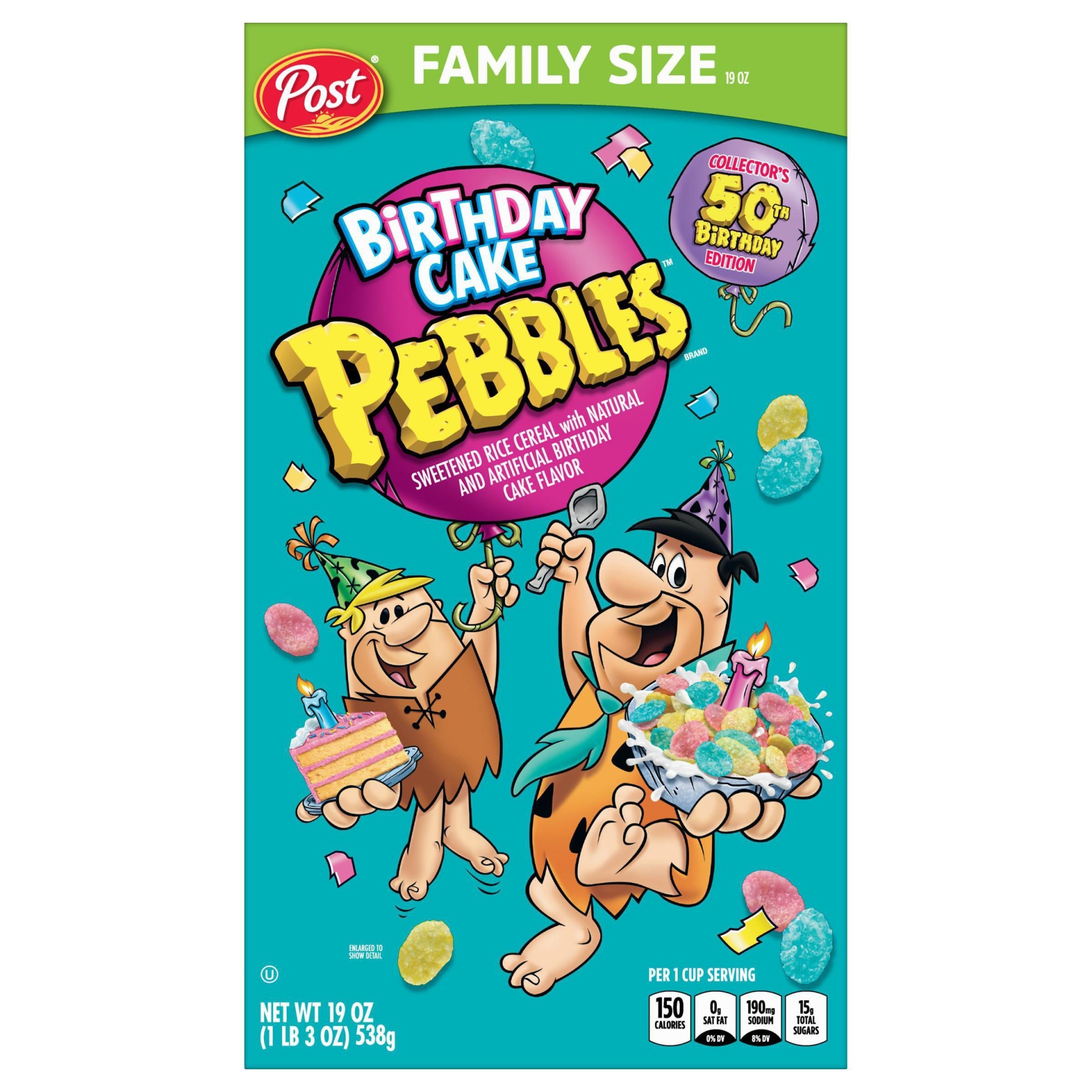 slide 1 of 12, Post Birthday Cake Pebbles Cereal, 19 oz