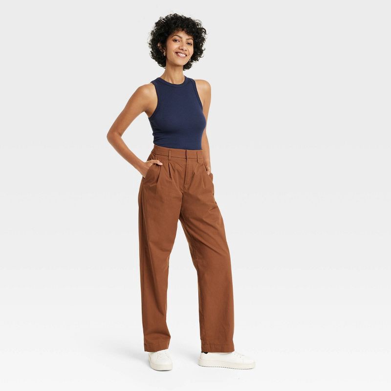 slide 3 of 3, Women's Slim Fit Ribbed High Neck Tank Top - A New Day™ Navy XL, 1 ct