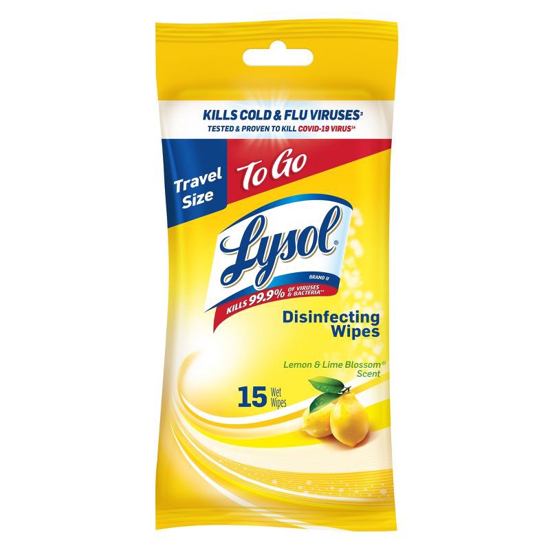 slide 1 of 6, Lysol Lemon and Lime Blossom Disinfecting Wipes - 15ct, 15 ct