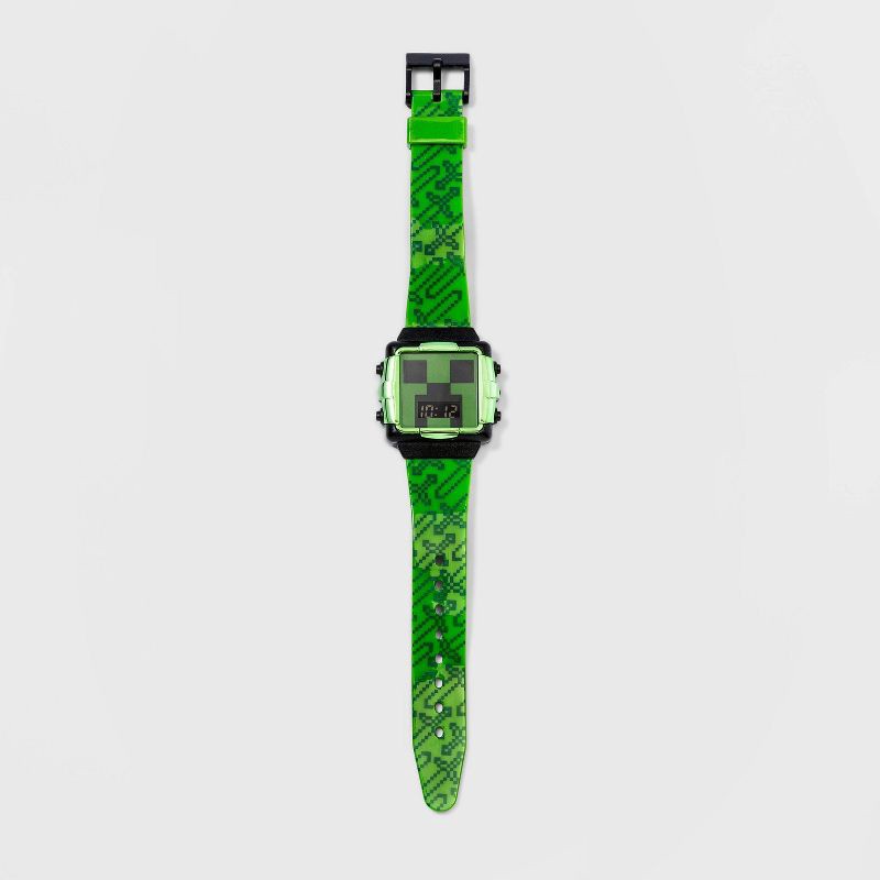 slide 2 of 2, Kids' Minecraft Watch - Green, 1 ct
