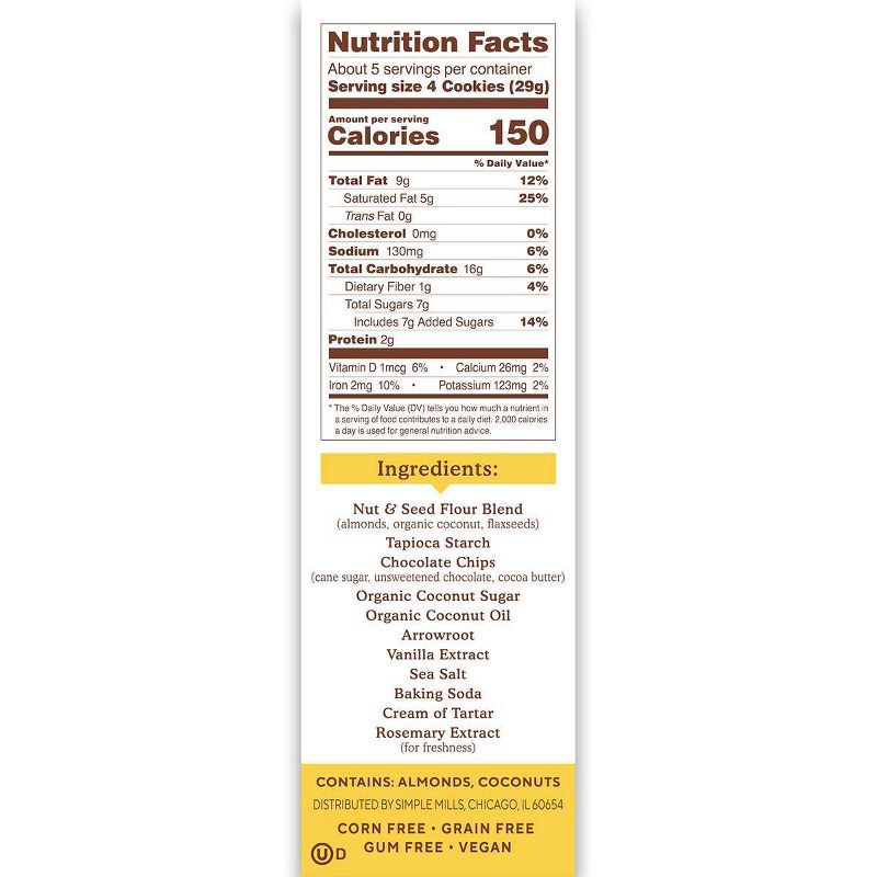 slide 3 of 6, Simple Mills Crunchy Chocolate Chip Cookies - 5.5oz, 5.5 oz