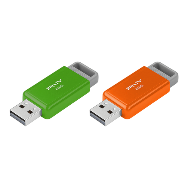 slide 3 of 7, PNY Usb 2.0 Flash Drives, 64Gb, Pack Of 2 Flash Drives, 2 ct
