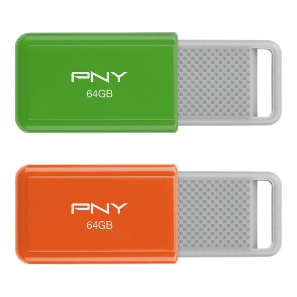 slide 1 of 7, PNY Usb 2.0 Flash Drives, 64Gb, Pack Of 2 Flash Drives, 2 ct