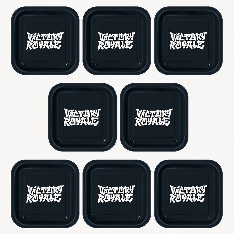 slide 2 of 3, Fortnite 9" 8ct Dinnerware Plates Black/White, 8 ct