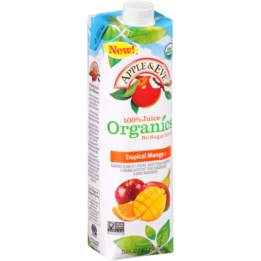 slide 2 of 8, Apple & Eve Organic Juice Tropical Mango, 33.8 oz