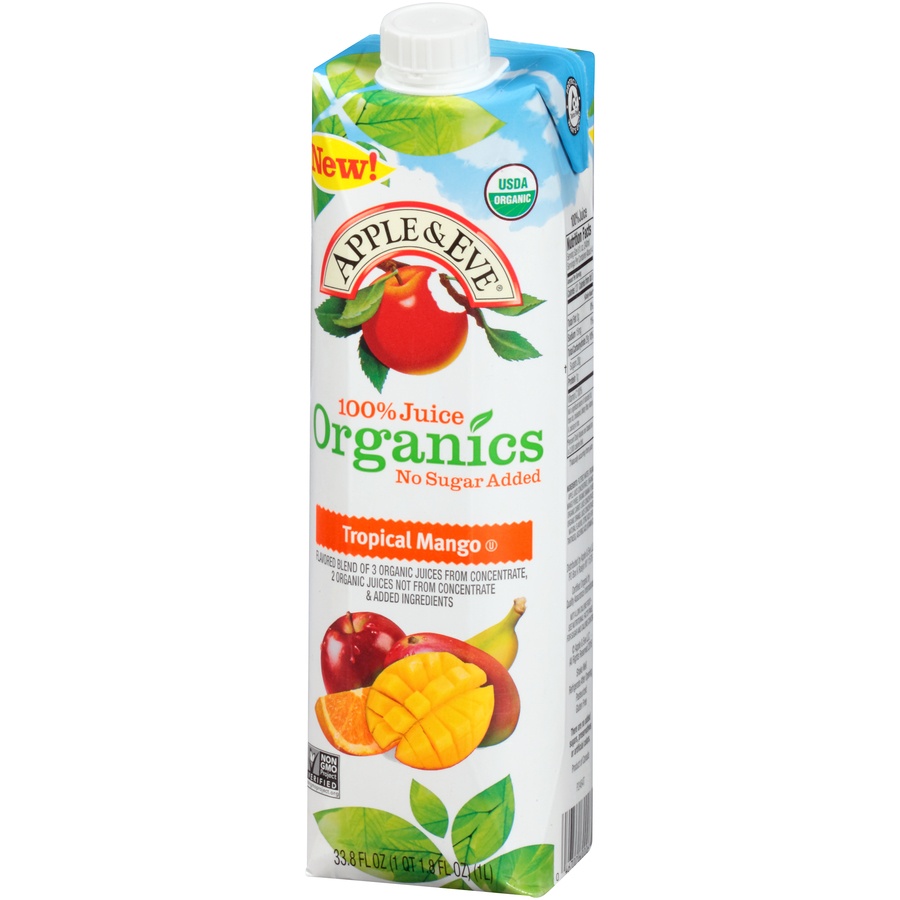 slide 3 of 8, Apple & Eve Organic Juice Tropical Mango, 33.8 oz