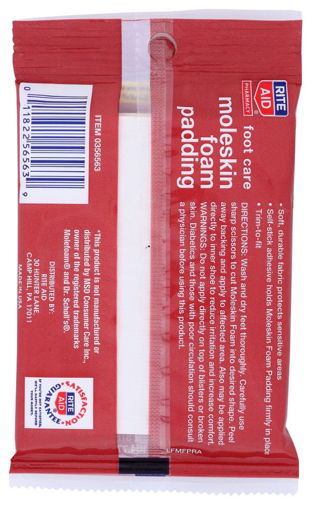 slide 2 of 2, Rite Aid Ra Molefoam Padding, 2 ct