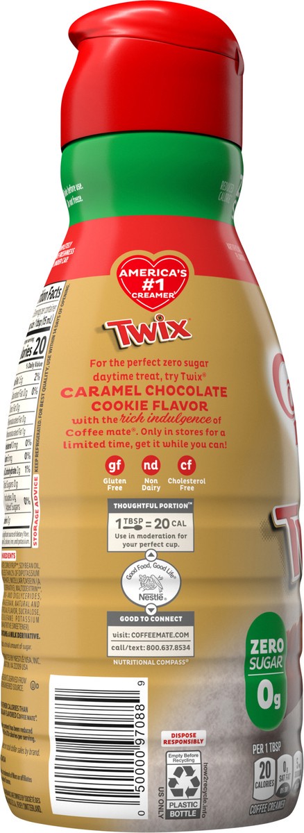 slide 3 of 7, Coffee mate Zero Sugar Twix Flavored Liquid Coffee Creamer, 32 oz