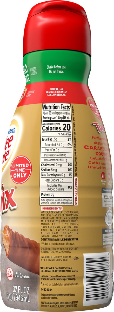 slide 7 of 7, Coffee mate Zero Sugar Twix Flavored Liquid Coffee Creamer, 32 oz