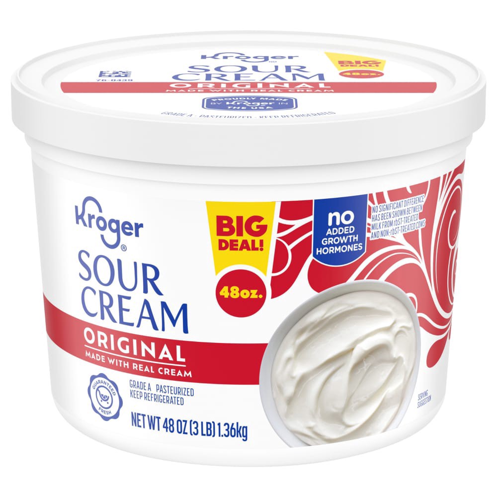 slide 3 of 4, Kroger Original Sour Cream, 48 oz