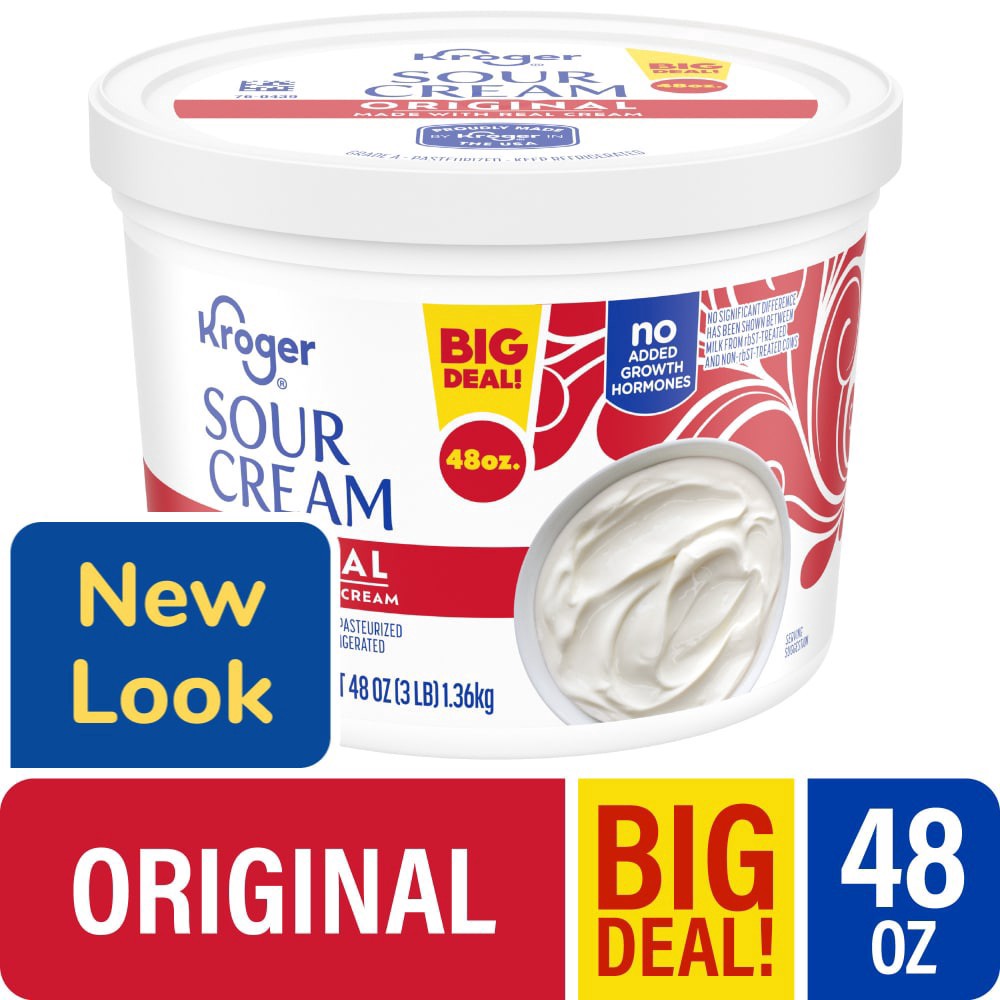 slide 1 of 4, Kroger Original Sour Cream, 48 oz
