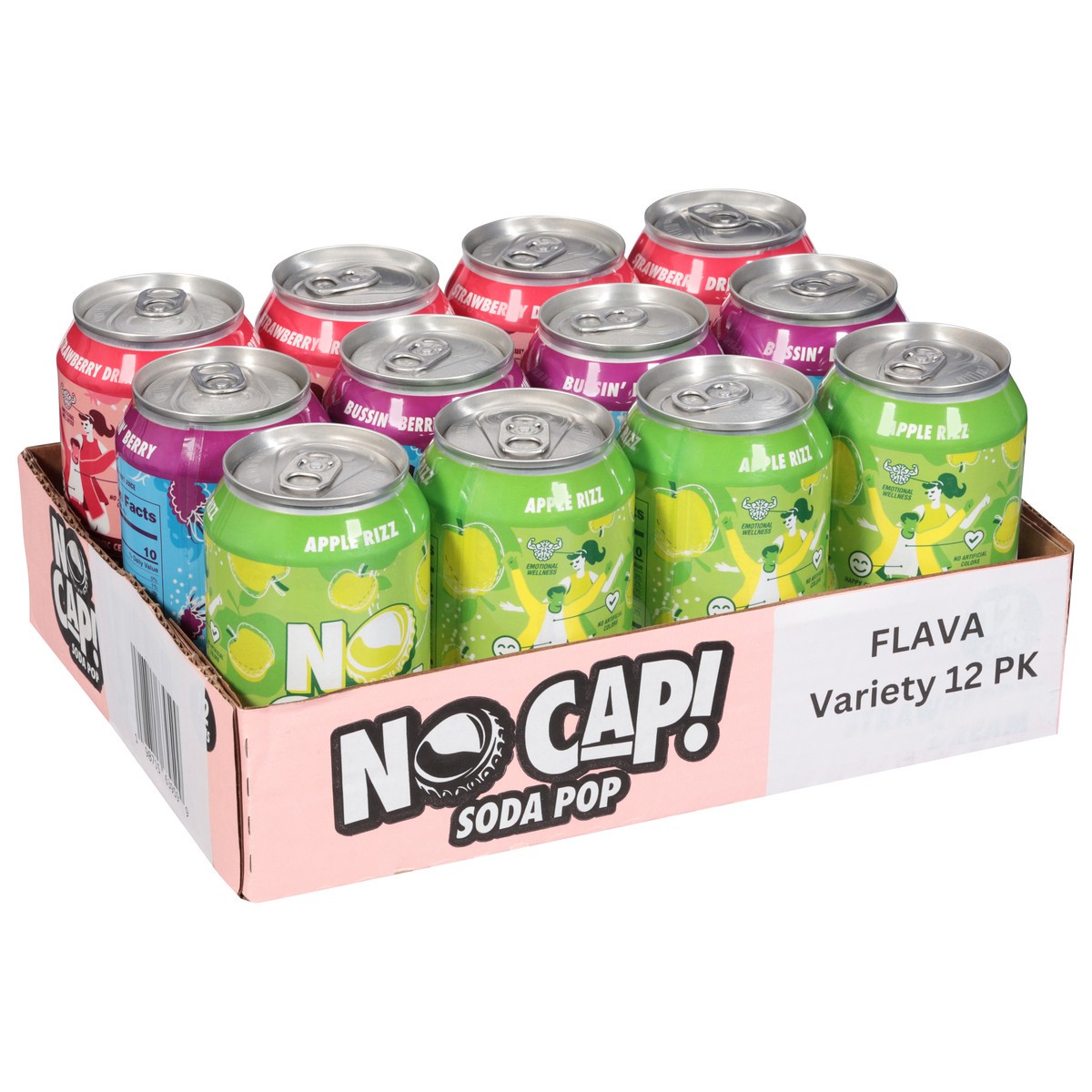 slide 4 of 4, No Cap Flava Variety Pack 12-12fz - 12-12 FZ, 12 fl oz