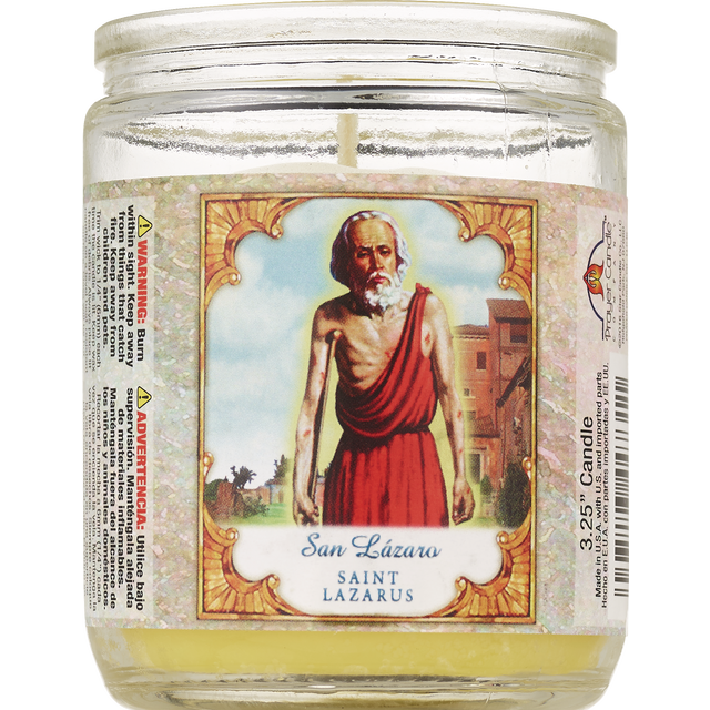 slide 1 of 1, PRAYER CANDLE Star Novena Candle 3.25" Jar Yellow "San Lazaro", 1 ct