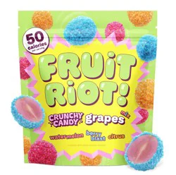 Fruit Riot! Crunchy Candy Watermelon/Berry Blast/Citrus Grapes Mix 8 oz