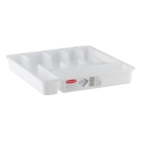 slide 1 of 4, Rubbermaid White Large Cutlery Tray, 1 ct