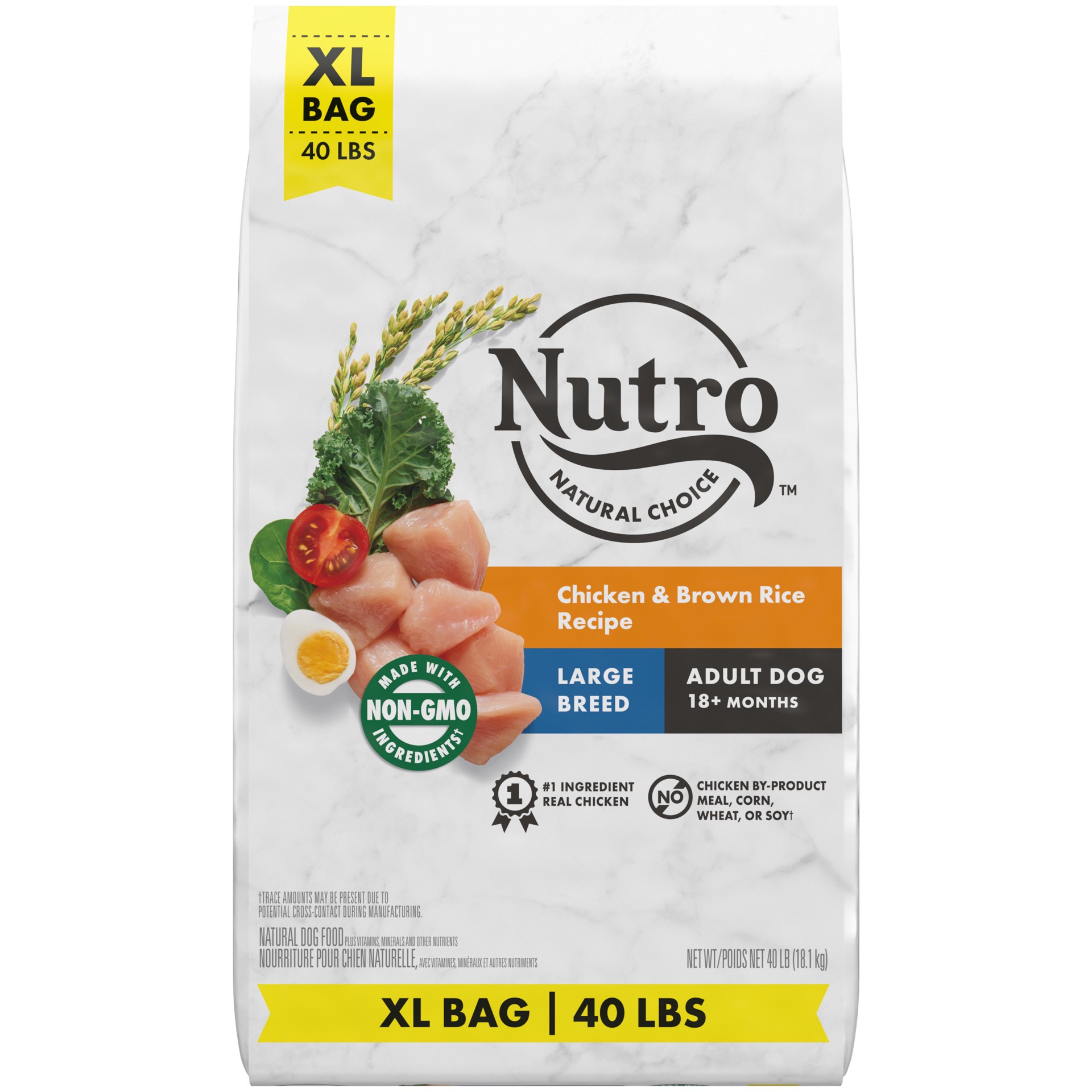 slide 1 of 5, NUTRO NATURAL CHOICE Large Breed Adult Dry Dog Food, Chicken & Brown Rice Recipe, 40 lb. Bag, 40 lb