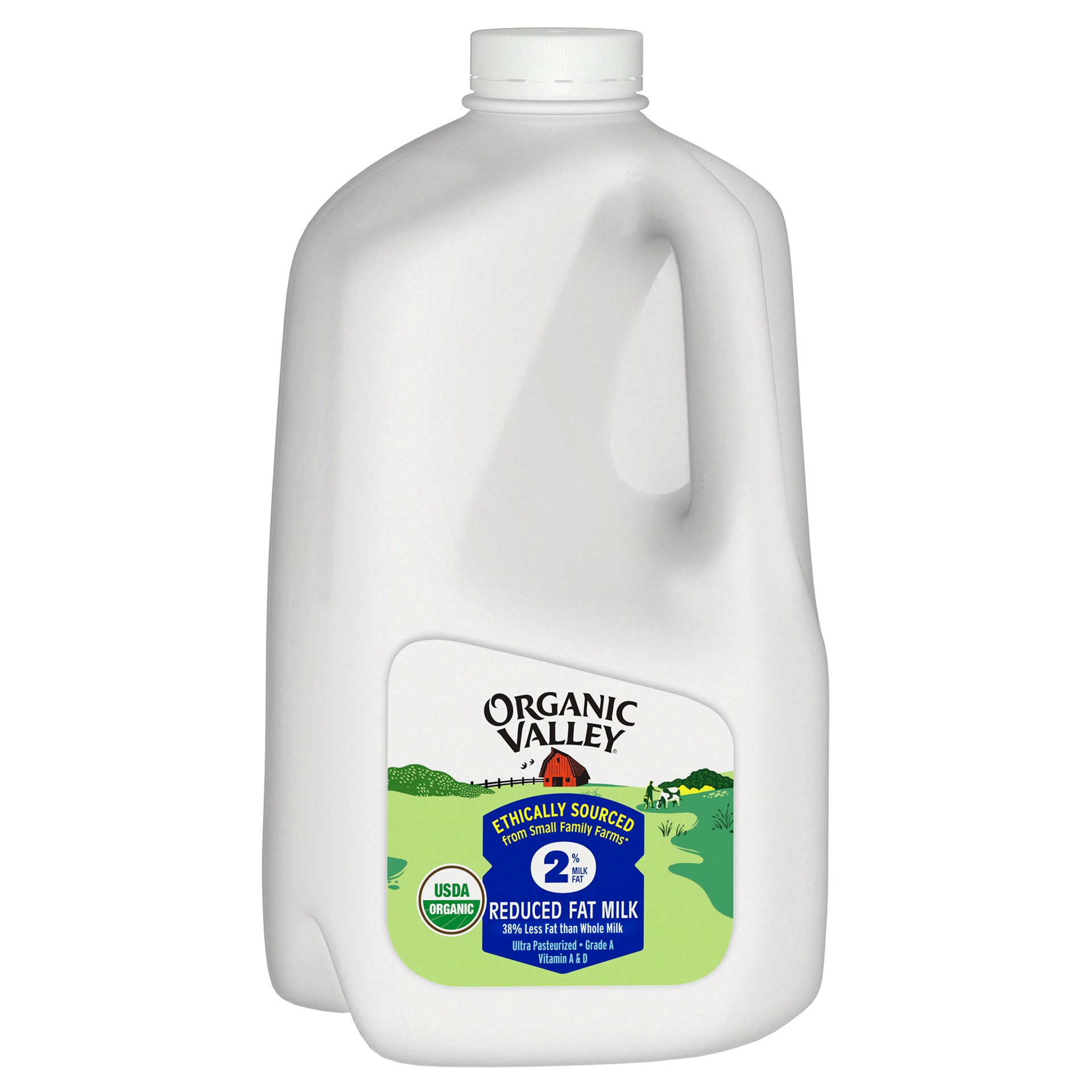 slide 1 of 9, ORGANIC VALLEY Ultra Pasteurized Reduced Fat Organic 2% Milk, 128 oz, 1 ct