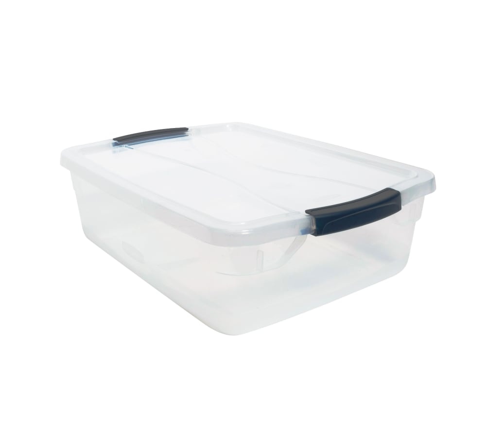 slide 1 of 1, Rubbermaid Cleverstore Storage Tote - Clear, 16 qt