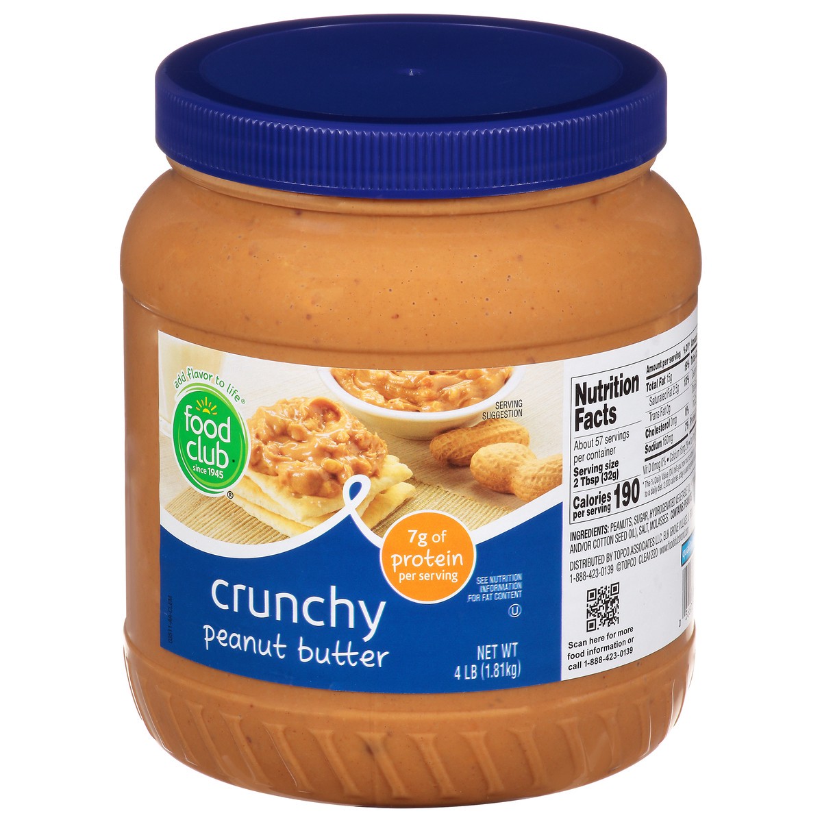 slide 3 of 11, Food Club Crunchy Peanut Butter, 64 oz