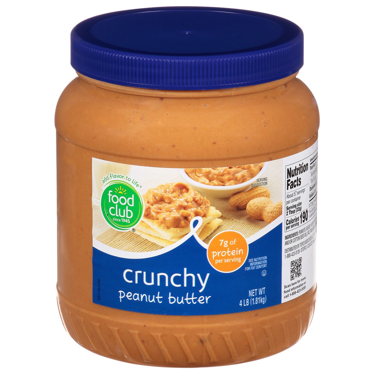 slide 1 of 11, Food Club Crunchy Peanut Butter, 64 oz