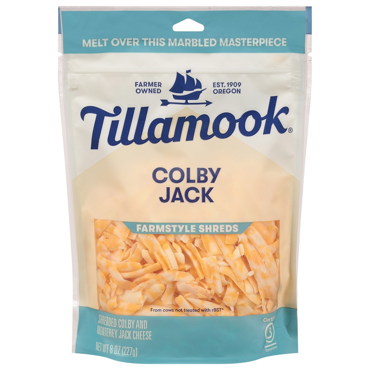 slide 1 of 5, Tillamook Farmstyle Shreds Colby Jack Cheese 8 oz, 8 oz