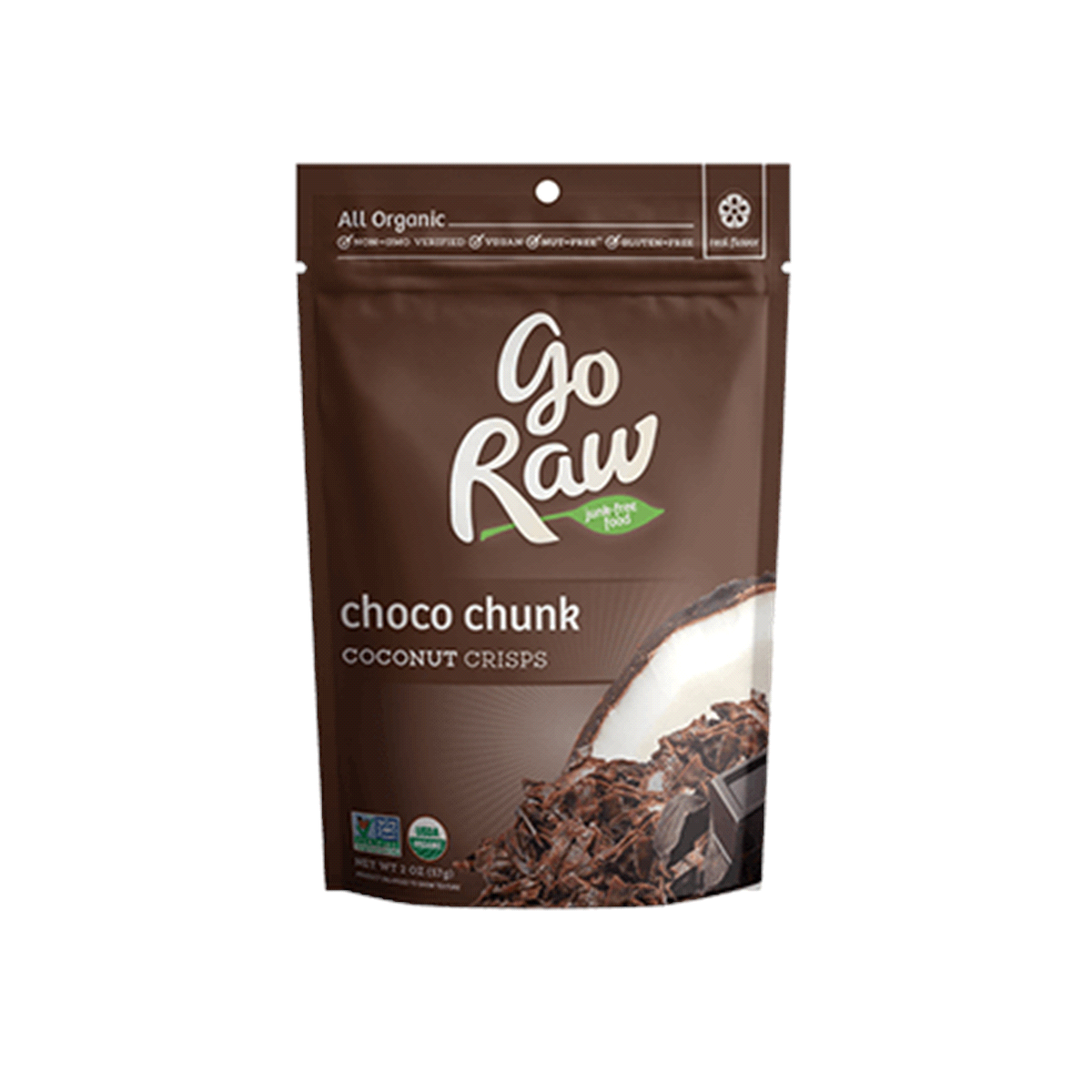 slide 1 of 1, Go Raw Choco Chunk Coconut Crisps, 2 oz