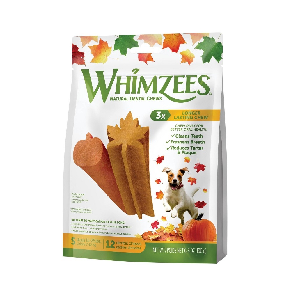 slide 3 of 4, Whimzees Fall Small Dental Dog Treats, 6.3 oz