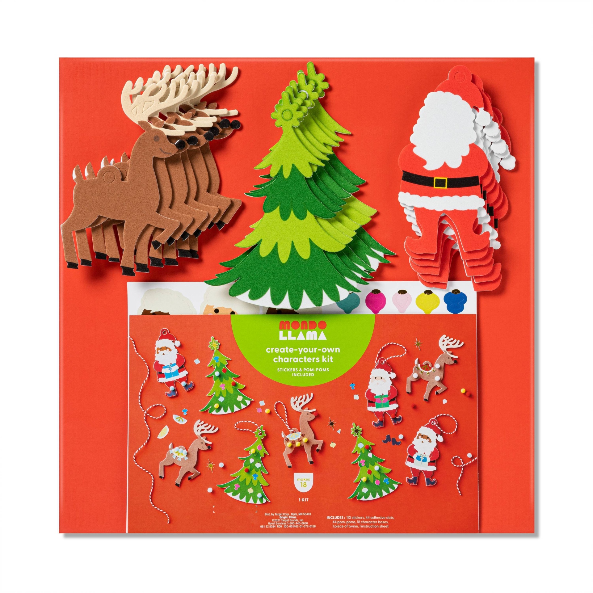 slide 1 of 3, Create Your Own Holiday Characters Foam Kit - Mondo Llama, 1 ct