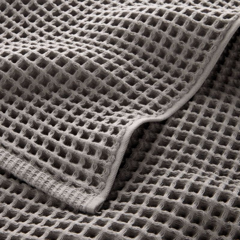 slide 3 of 4, Waffle Bath Towel Dark Gray - Casaluna™: 100% Cotton, Pre Washed, Lightweight 300-450 GSM, OEKO-TEX Certified, 1 ct