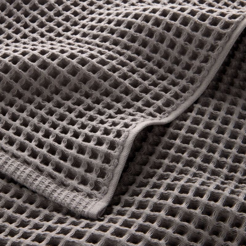 slide 3 of 4, Waffle Hand Towel Dark Gray - Casaluna™: 100% Cotton, Pre Washed, Lightweight 300-450 GSM, OEKO-TEX Certified, 1 ct