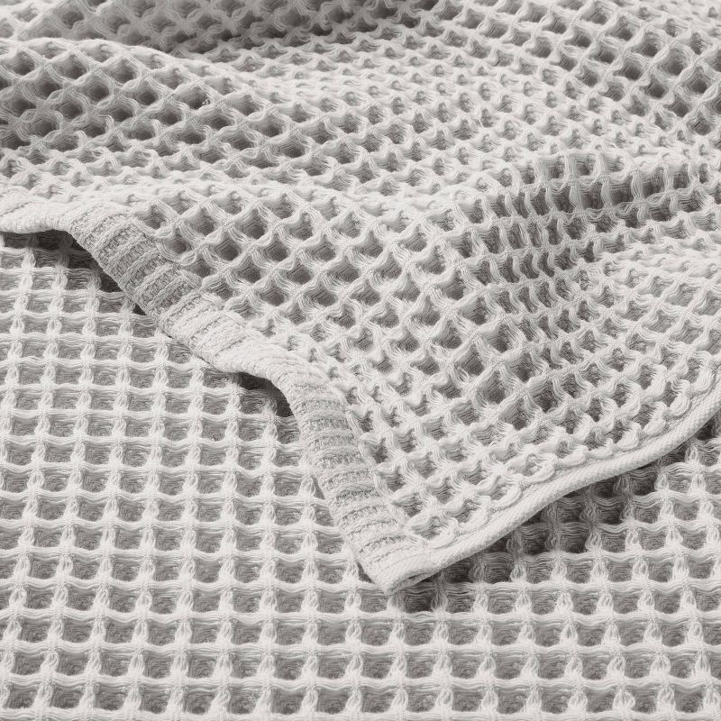 slide 3 of 4, Waffle Bath Towel Gray - Casaluna™: 100% Cotton, Lightweight 300-450 GSM, Pre Washed, OEKO-TEX Certified, 1 ct