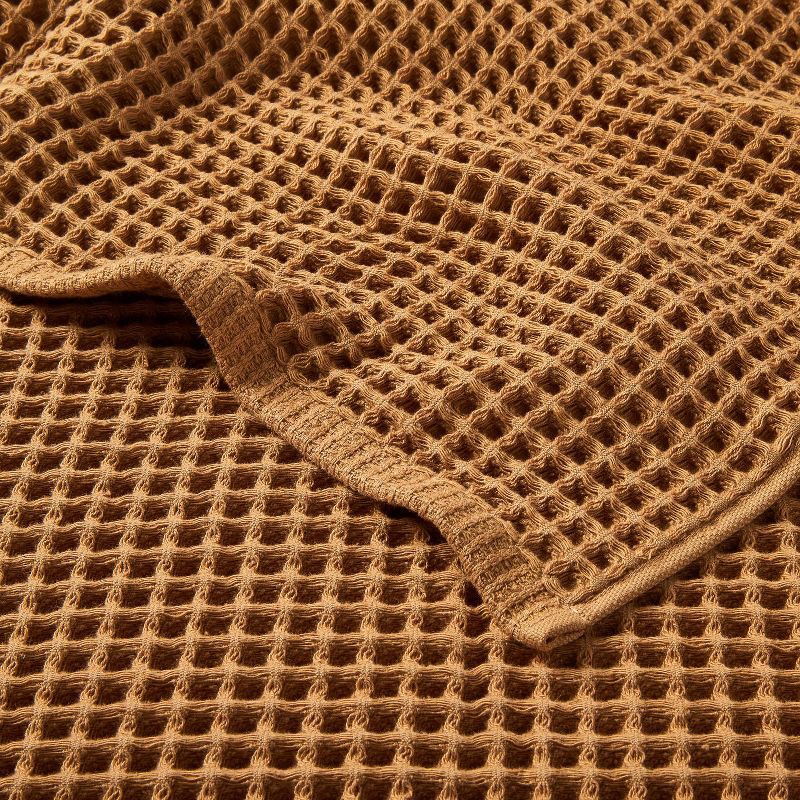 slide 3 of 4, Waffle Hand Towel Warm Brown - Casaluna™: 100% Cotton, Pre Washed, Lightweight 300-450 GSM, OEKO-TEX Certified, 1 ct