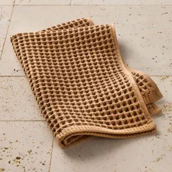 Waffle Hand Towel Warm Brown - Casaluna™: Lightweight Turkish Cotton, Pre Washed Softness, Solid Pattern, 30"x18"