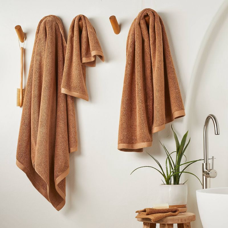 slide 2 of 4, Organic Hand Towel Warm Brown - Casaluna™: GOTS Certified, Low Lint, Fade-Resistant, 550 GSM, 1 ct